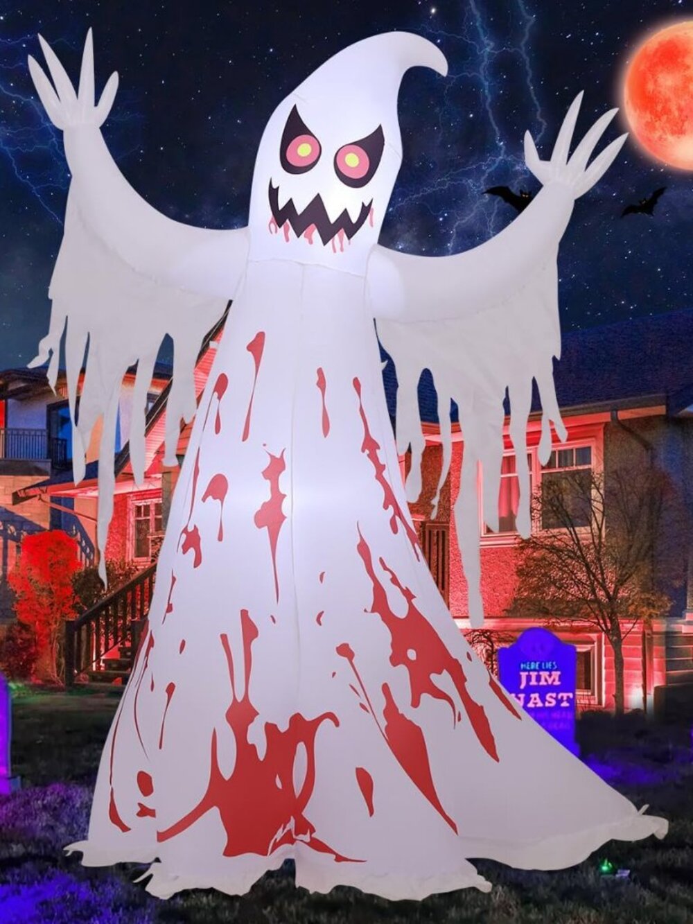 8.2 FT Giant Halloween Inflatable Ghost - Outdoor Blow Up Yard Decoration